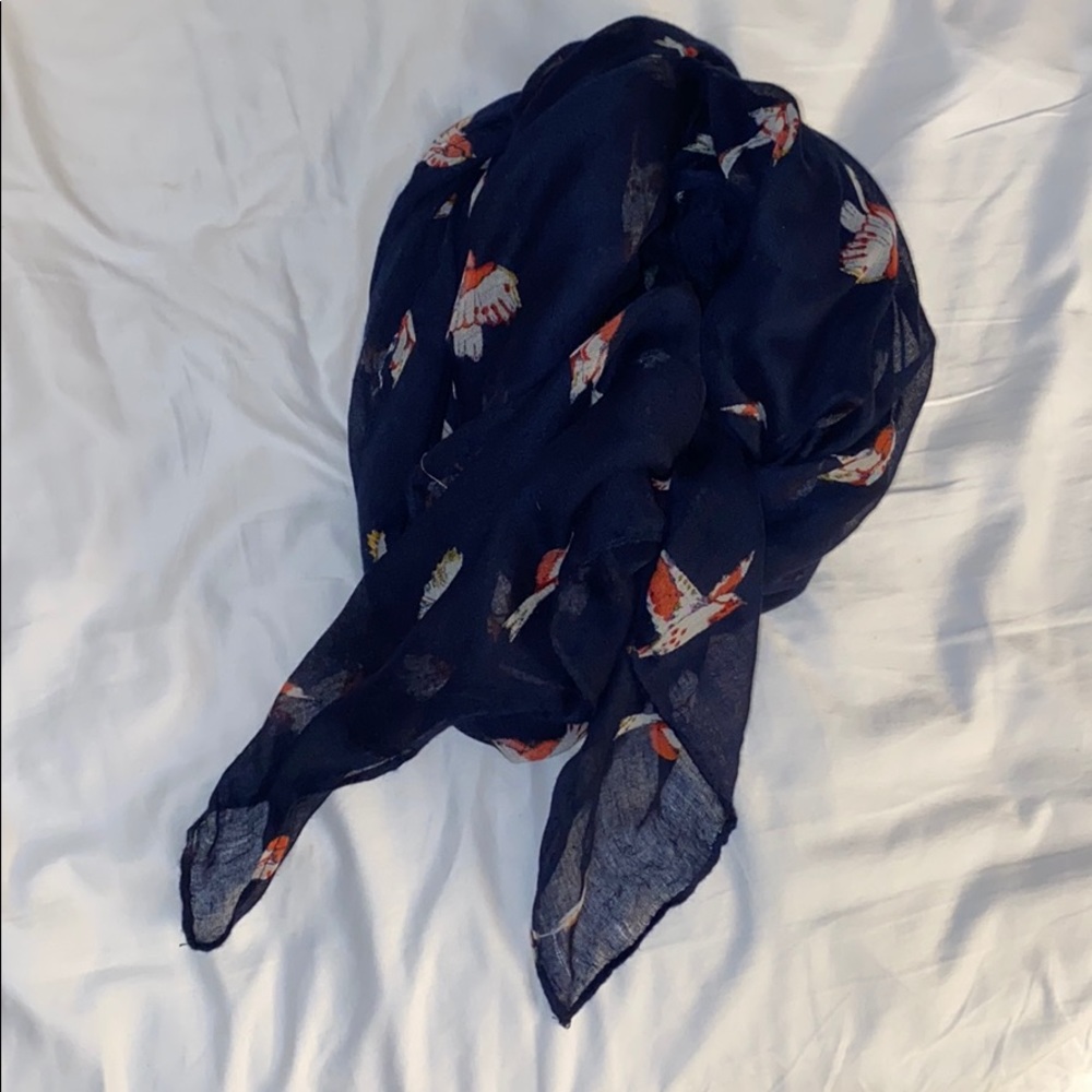 Navy Sparrow Bird Scarf